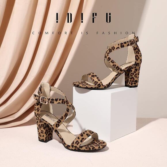 NIB IDIFU Women's IN3 Grace Strappy Block Heels Sandals Size 7 - Picture 1 of 12